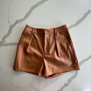 Nordstrom Copper Leather High-rise Shorts